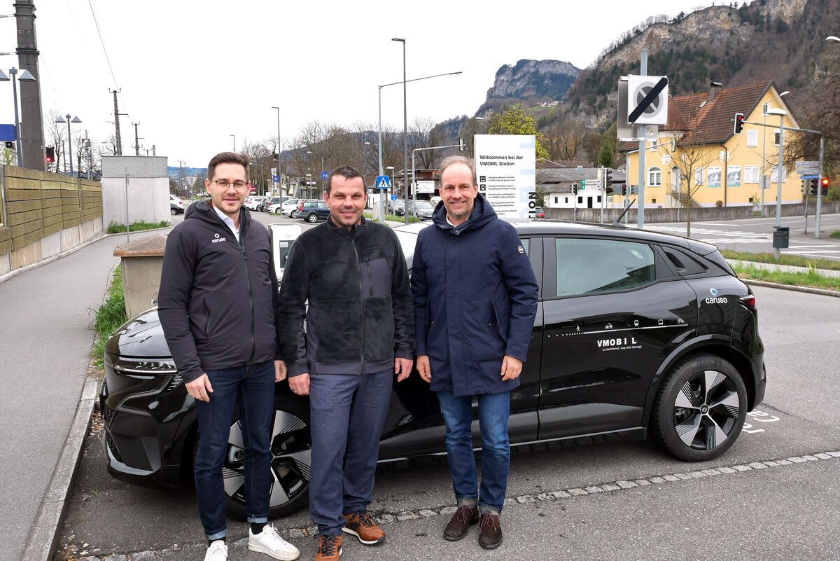 Niko Fischer, Gernot Burtscher (Stadt), Bürgermeister Dieter Egger (v.l.).Stadt Hohenems