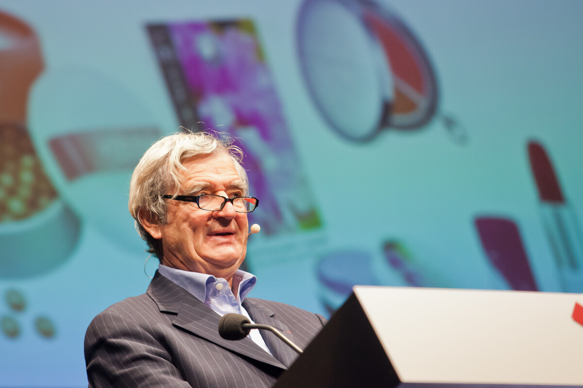 Reinold Geiger als Speaker beim Vorarlberger Wirtschaftsforum. VN/Steurer