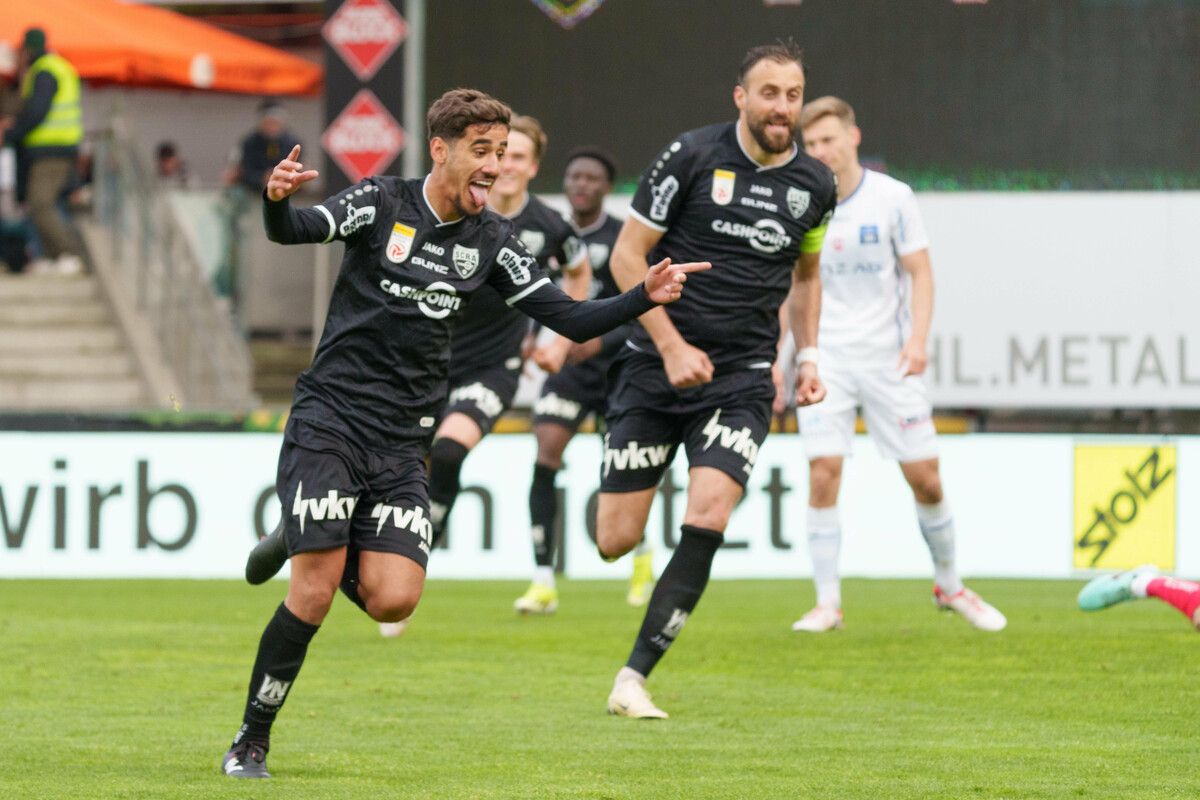 Sofian Bahloul jubelte über seinen zweiten Treffer im Altach-Trikot.Gepa, Apa (2)