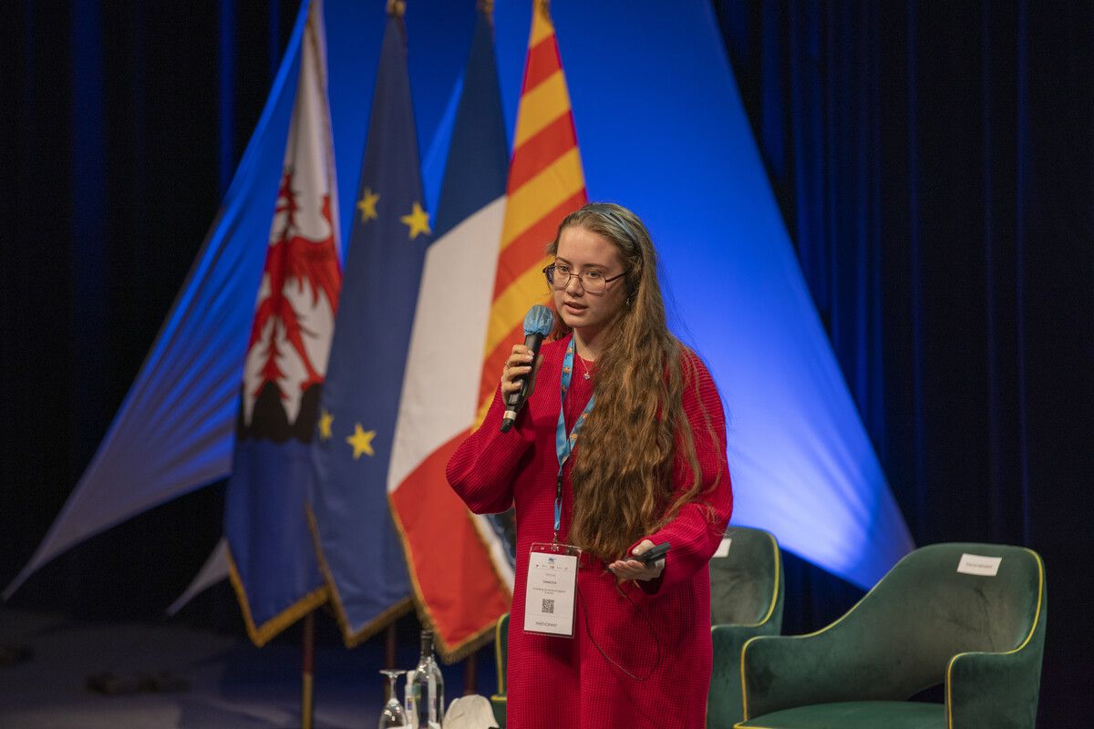 Viktoriia Simakova beim Pitch in Nizza (Frankreich). Fotograf H-M Duclos
