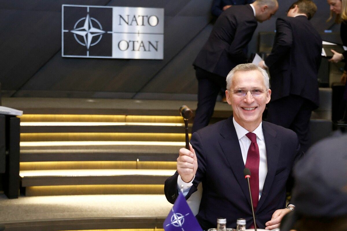 Zum 75. Geburtstag der NATO lud deren Generalsekretär Jens Stoltenberg ins Hauptquartier nach Brüssel.AFP