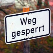 Sperre der Weganlage Rheinblick