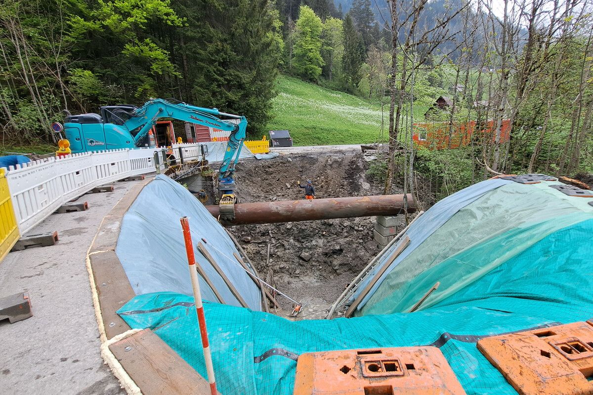 Die Brücke über den Bruderbach wird derzeit erneuert.Stadt