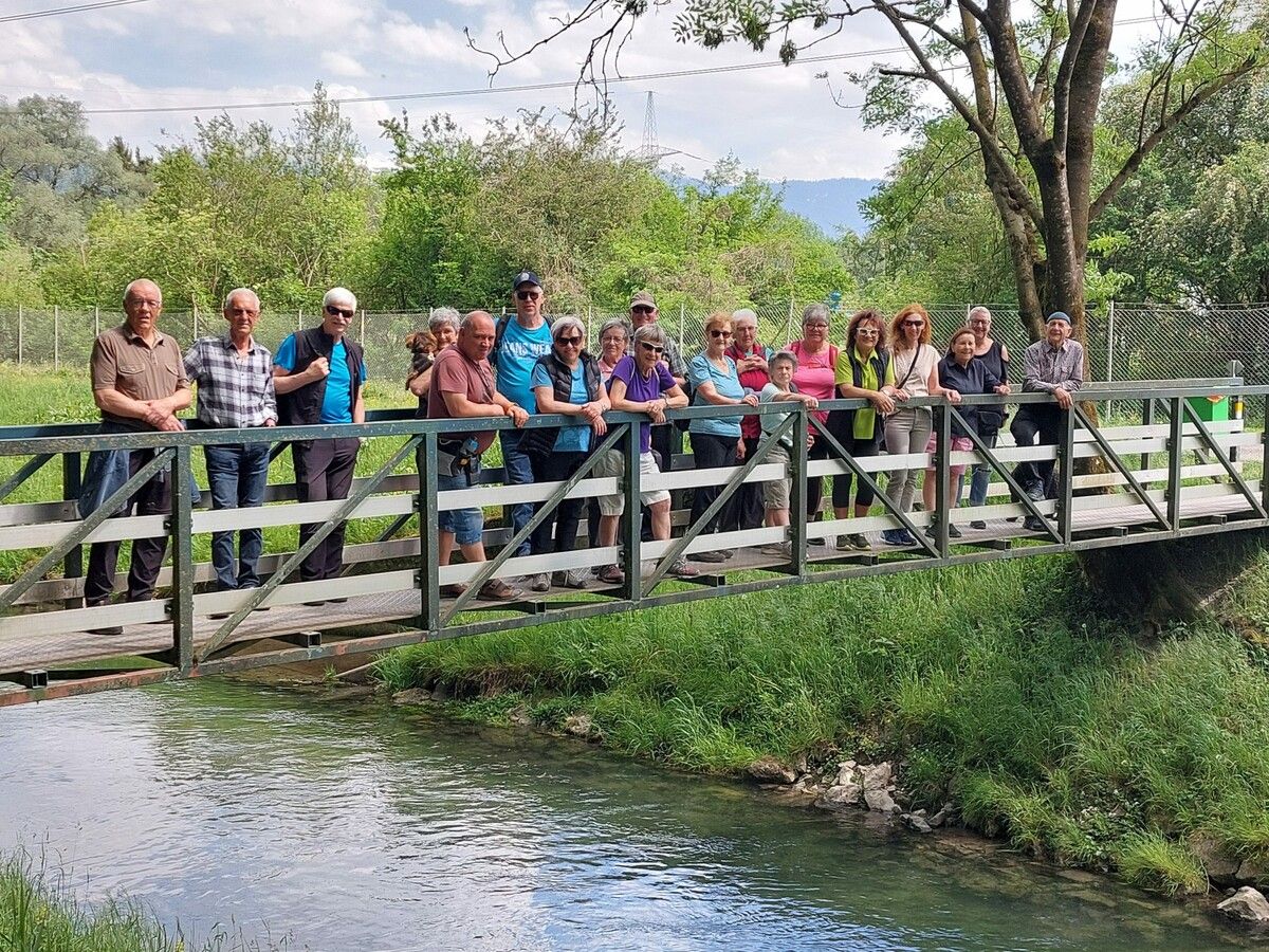 Die Wandergruppe folgte dem Kanal zur blauen Brücke.50plus Zwischenwasser