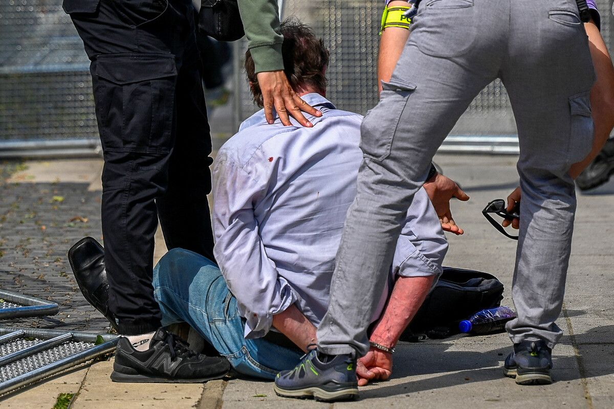Eine Person wurde nach dem Attentat in Handlová festgenommen.REUTERS