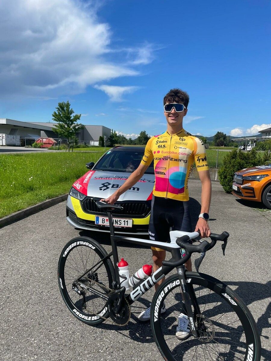 Laurin Nenning im Sondertrikot für das Rennen Rund um Köln.Team Vorarlberg