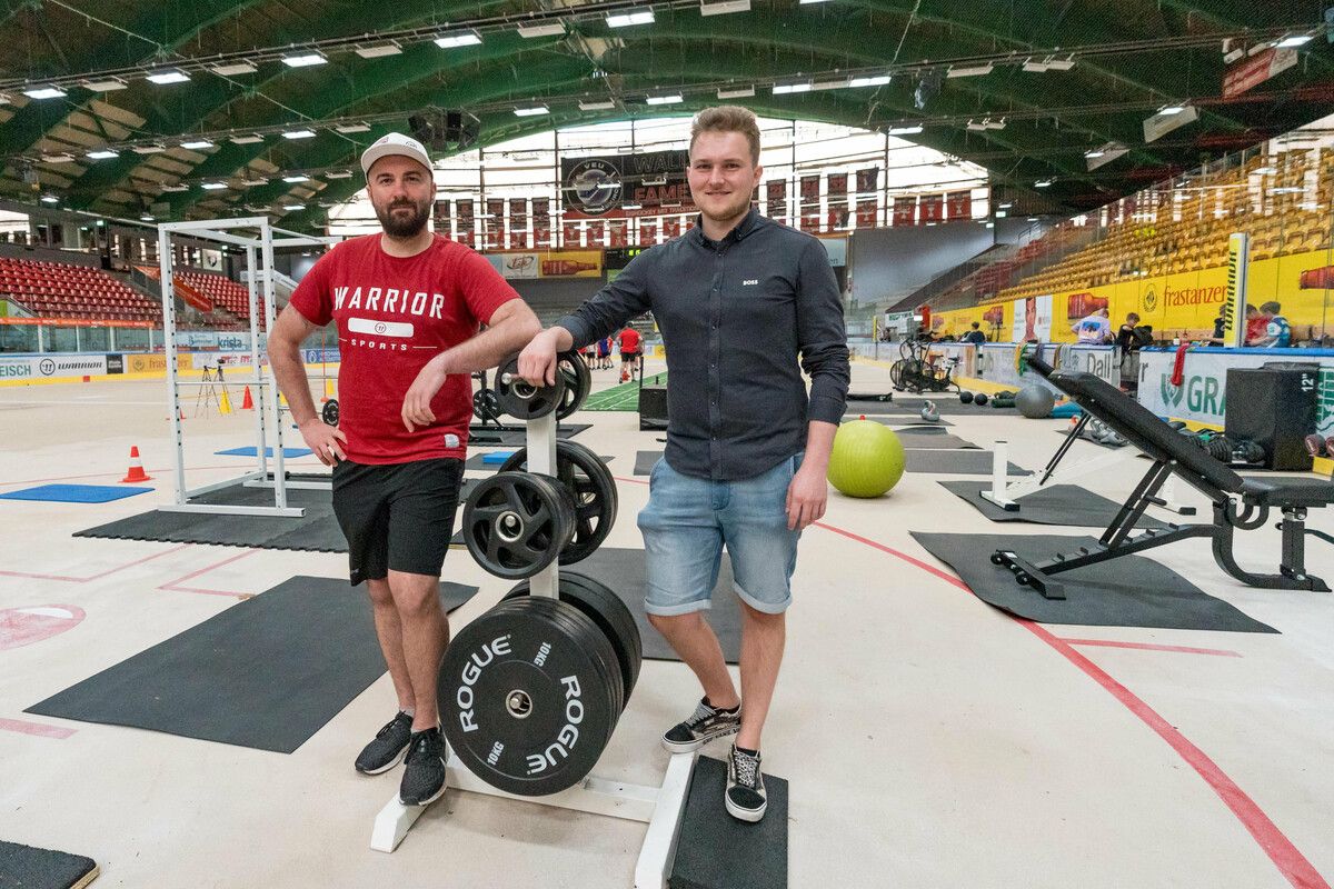 Michael Schurig (l.) und Florian Kleber arbeiten an der Eishockey-Zukunft des Landes.Stiplovsek (3)