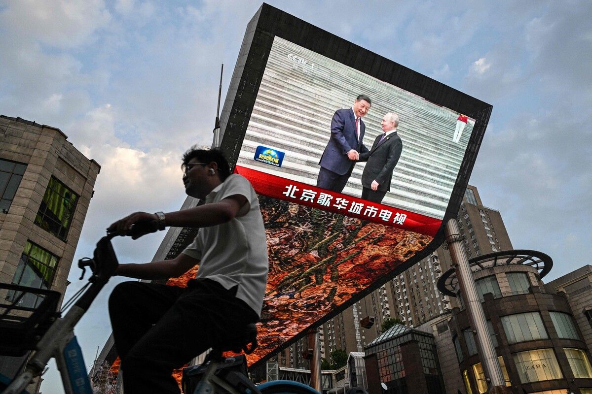Putin war bei Xi auf Staatsbesuch in Peking.AFP