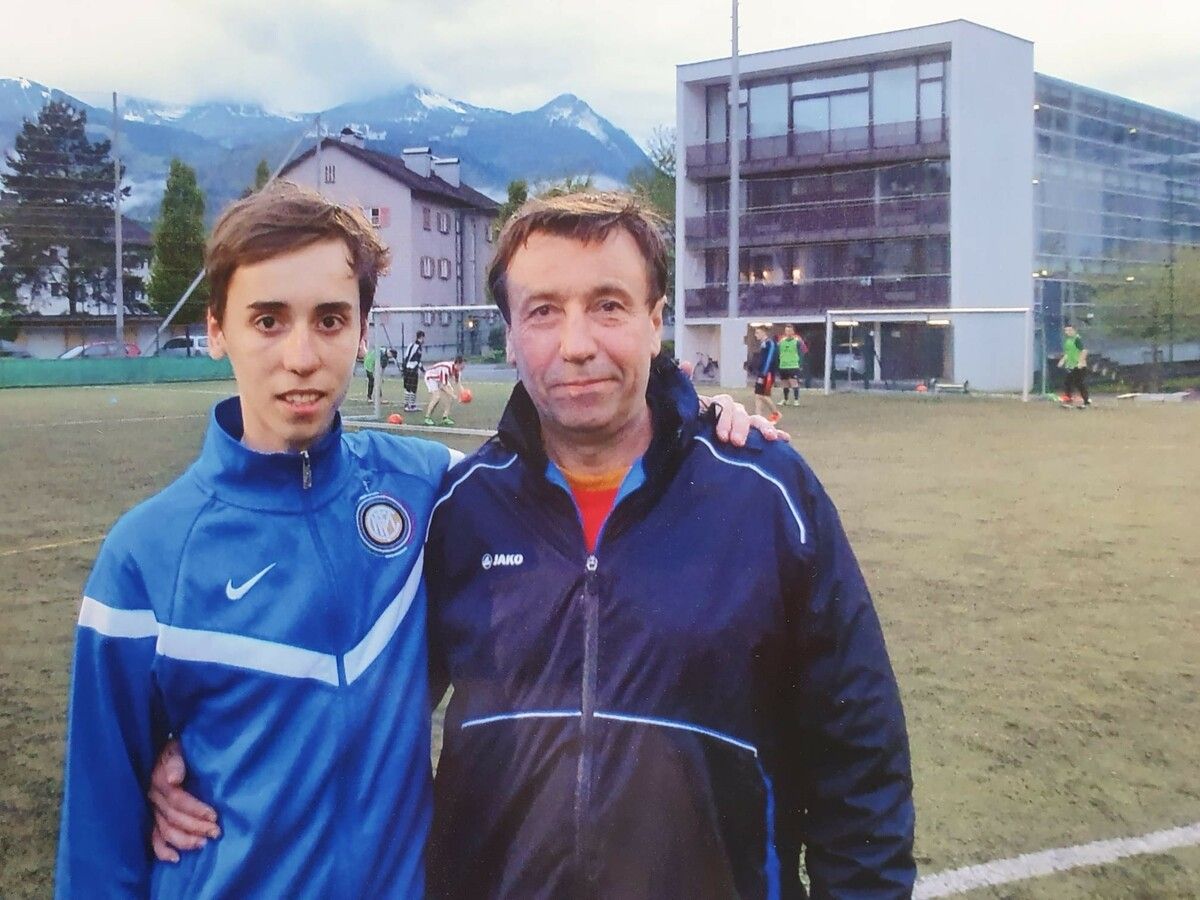 Sergiy Tarasyuk mit seinem Sohn Yaroslav.