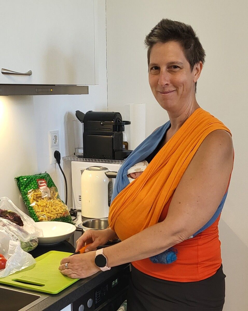 Sozialsprengel-Mitarbeiterin Petra Bertsch im Einsatz.