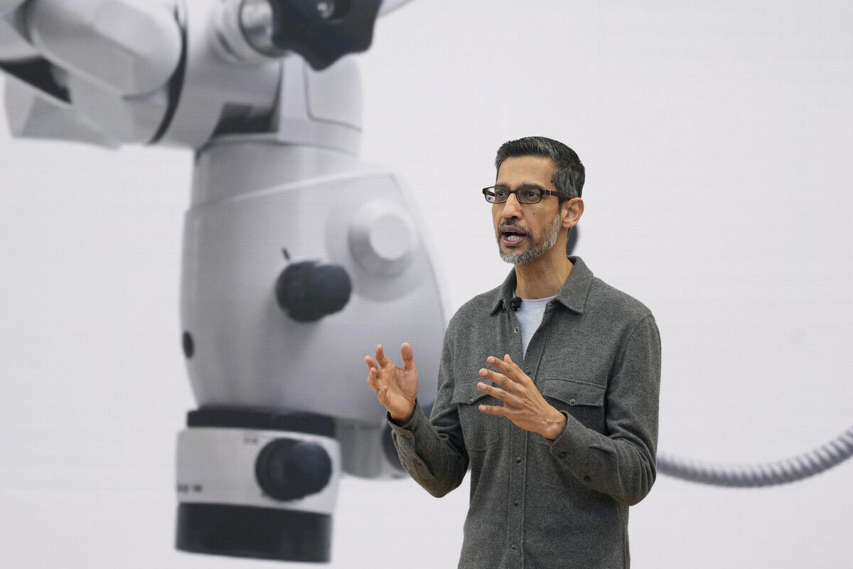 Sundar Pichai bei der Entwicklerkonferenz Google I/O in Mountain View. ap