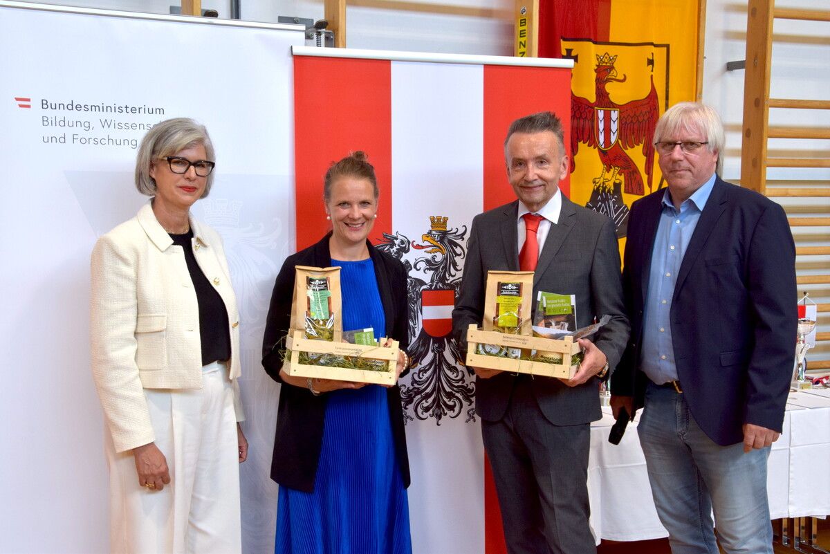 Angelika Kaufmann (Bildungsregion Süd), Kristina Mandl und Harald Miedler (beide Bundesministerium für Bildung, Wissenschaft und Forschung) und Christoph Neyer (Schulsportreferent in der Bildungsdirektion). sco (3)
