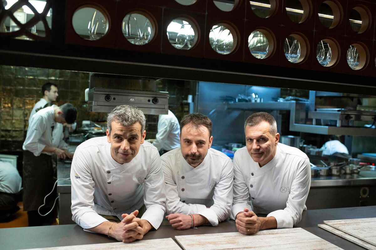 Die Disfrutar-Chefs: Mateu Casanas, Eduard Xatruch und Oriol Castro. AFP
