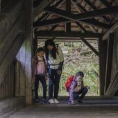 Steinschaf Erna ist in St. Gallenkirch unterwegs