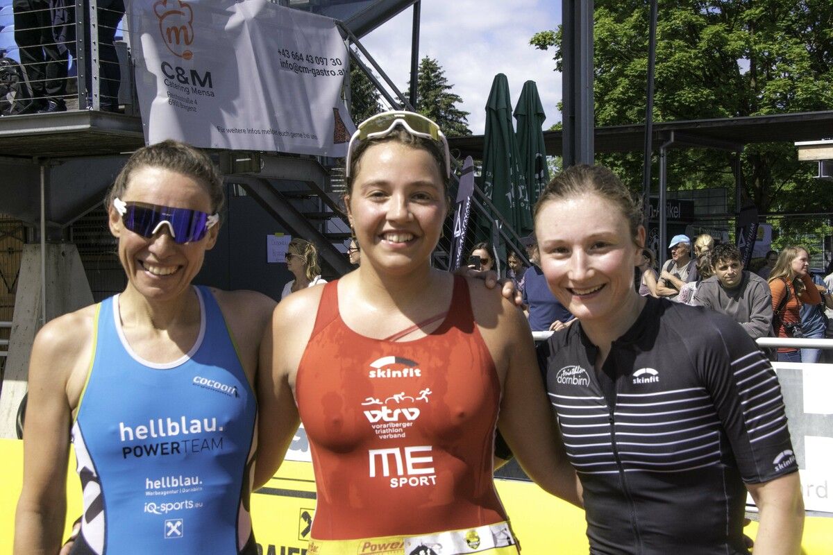 Die Top 3 in der Landesmeisterwertung (v. l.): Denise Neufert, Larissa Burtscher und Tabea Sohm.VTRV