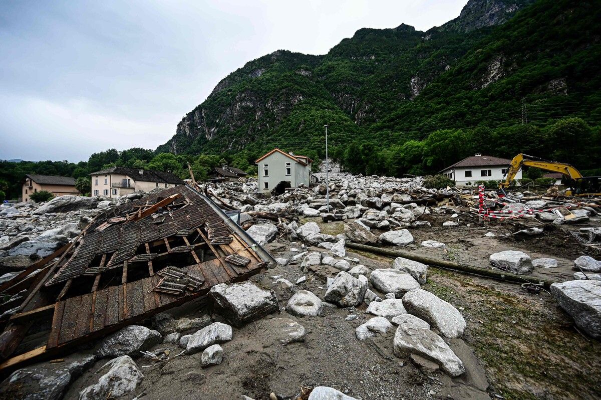 Durch die Gerölllawine in der Schweiz wurden auch Wasserkraftwerke beschädigt. afp