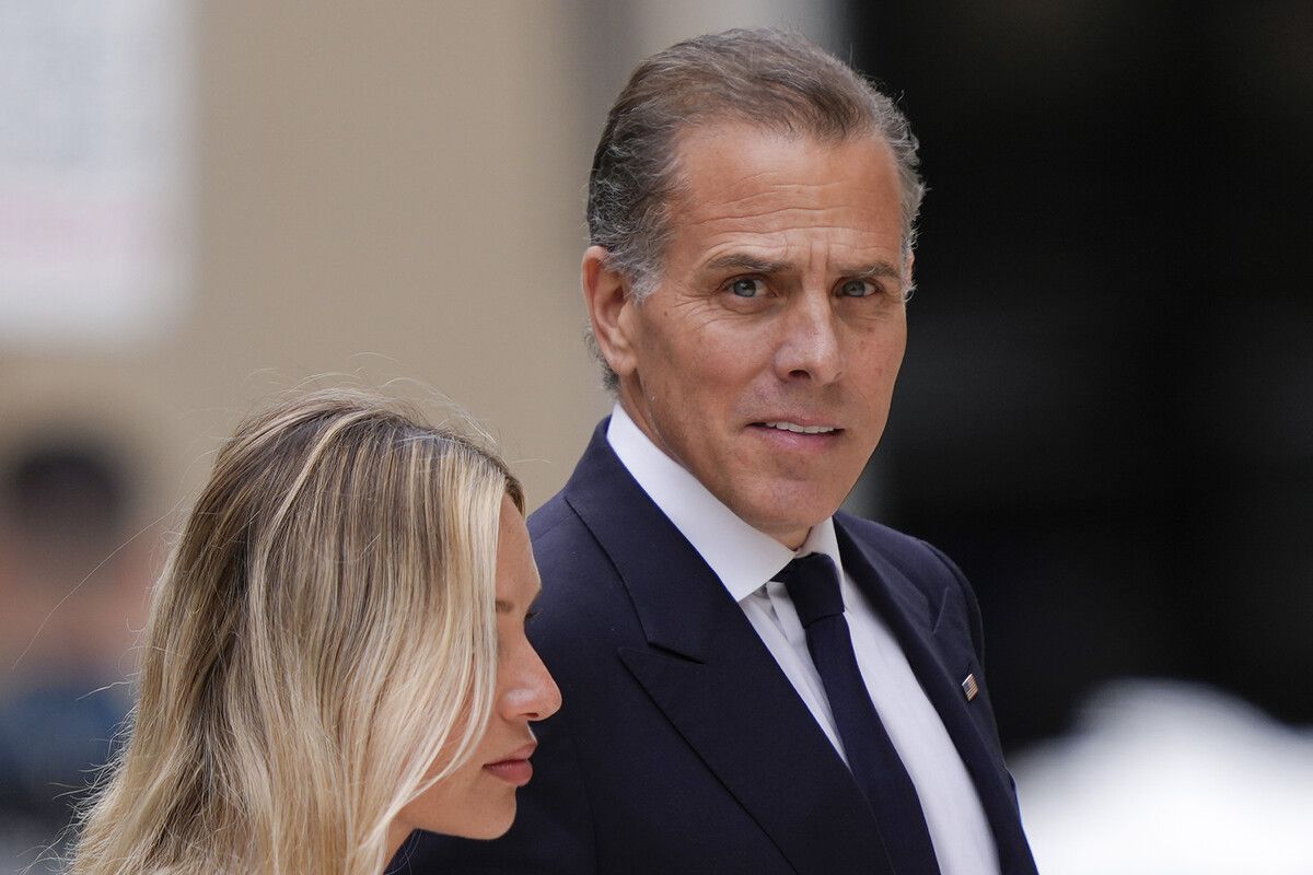 Hunter Biden und seine Frau Melissa Cohen Biden auf dem Weg ins Gericht.AP