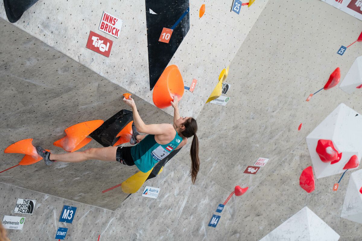 Magdalena Kompein belegte beim Europacup im Vorstieg in Augsburg unter 52 Teilnehmerinnen den 14. Endrang.Austria Climbing