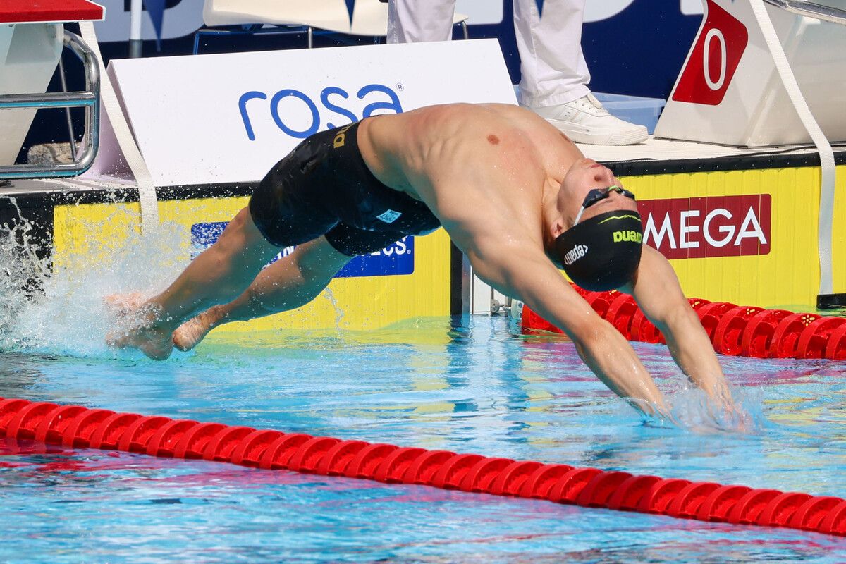 Nach der persönlichen Bestzeit über 200 m Rücken blieb EM-Debütant Max Halbeisen im 50-m-Rücken-Vorlauf erstmals unter der 26-Sekunden-Marke. GEPA