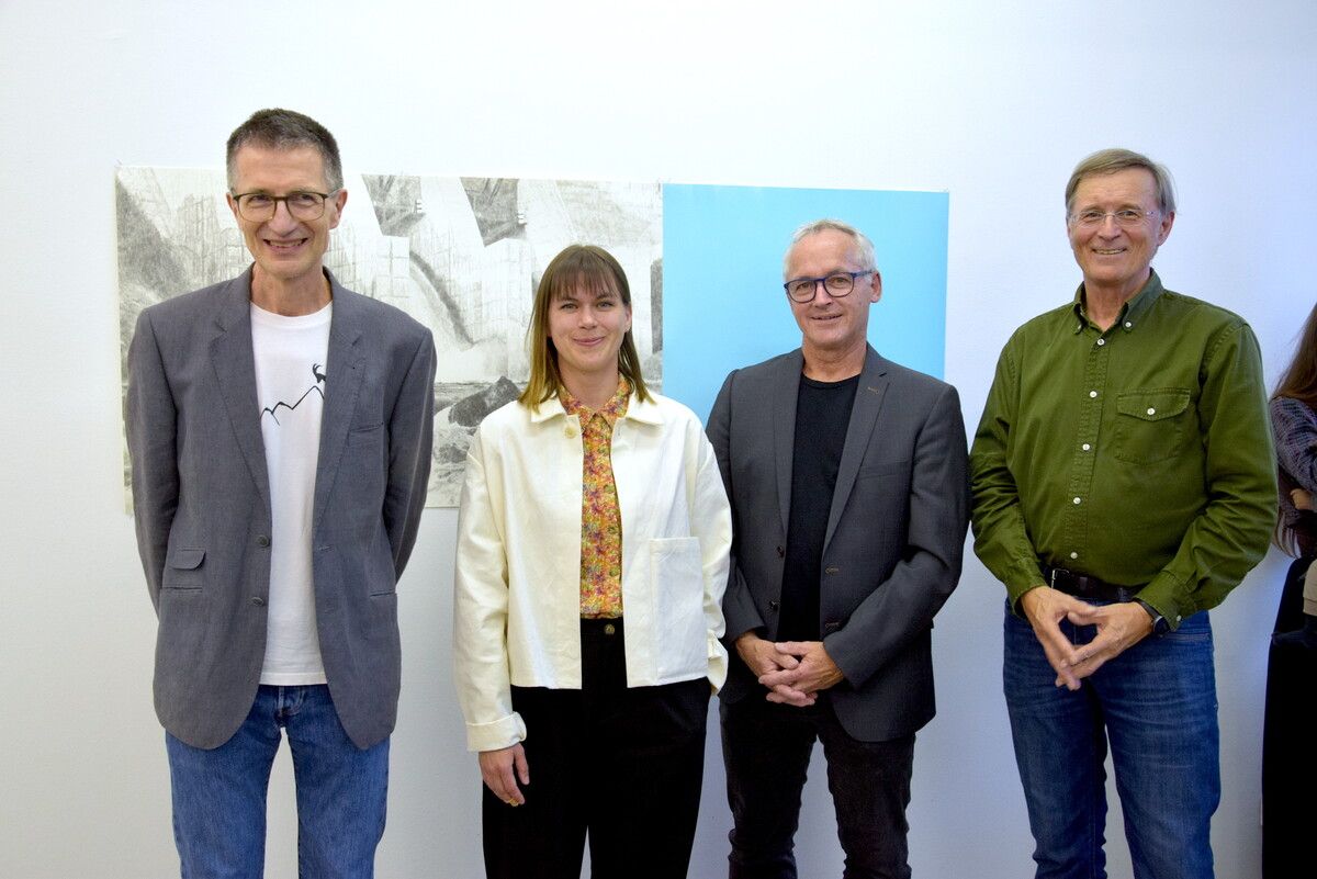 Othmar Eder (l.) hat den Wettbewerb gewonnen. Neben ihm Klara und Georg Vith, die beiden Zweitplatzierten, sowie Roland Haas.sco