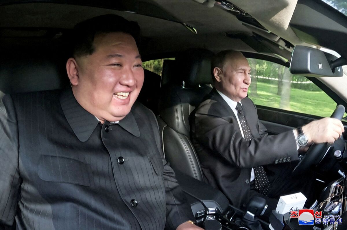 Russlands Präsident Wladimir Putin und Nordkoreas Diktator Kim Jong-un veröffentlichten gut gelaunte Propagandafotos vom Treffen. Reuters