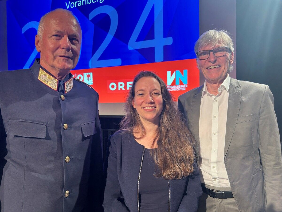 VN-CR Isabel Russ, Polizeichef Hans-Peter Ludescher, Wilfried Hopfner (KSÖ).