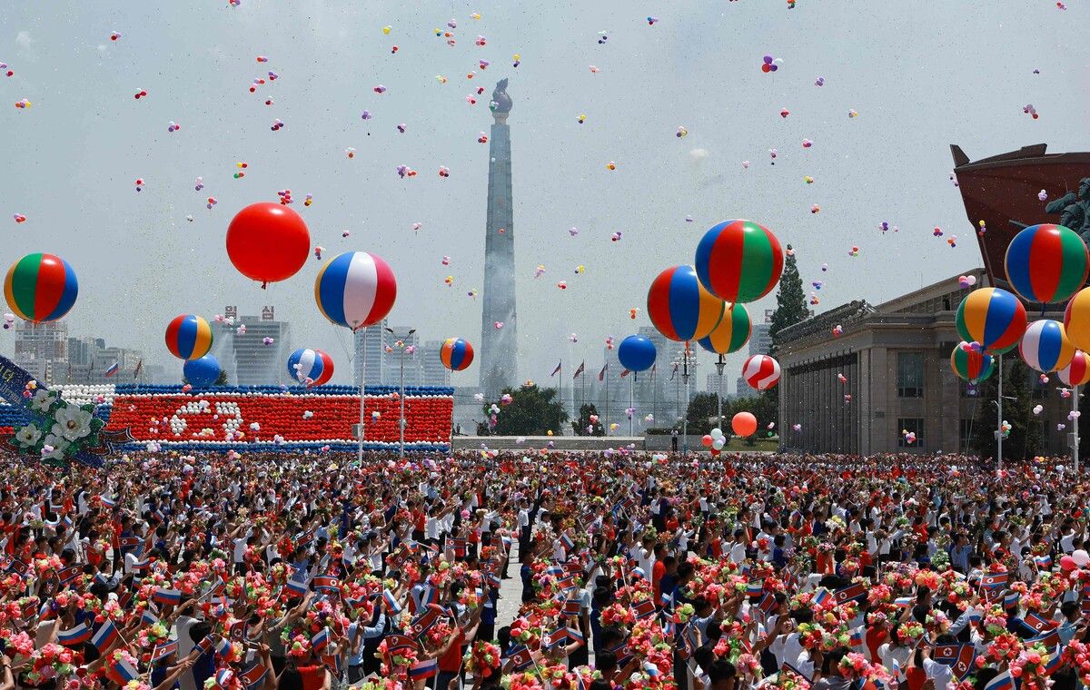 Willkommenszeremonie in Nordkorea.AFP
