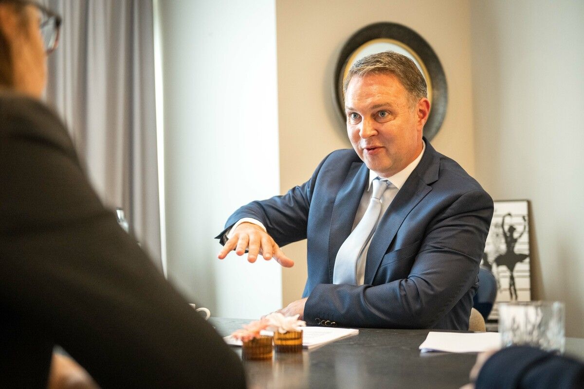 Andreas Babler im Interview mit den VN. Die Langfassung ist auf V+ zu lesen. VN/Steurer