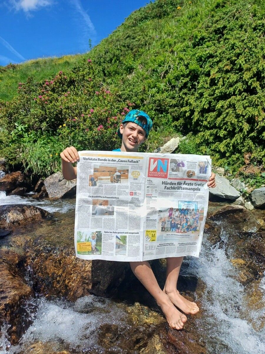 Dank Julian haben es die VN bis auf die Silvretta geschafft. Das Foto wurde von Christine Haas eingereicht. Haas