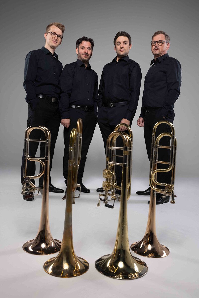 Das Posaunenquartett Tetrapol lädt zu einem Musikerlebnis in freier Natur ein.