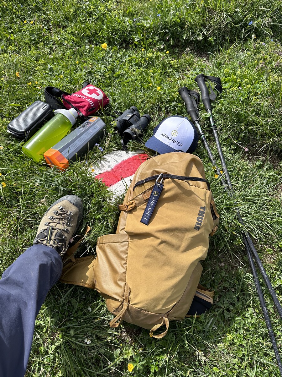 Der AirMarker hat auch in einem kleineren Rucksack bestens Platz. VN/Serra, AirMarker
