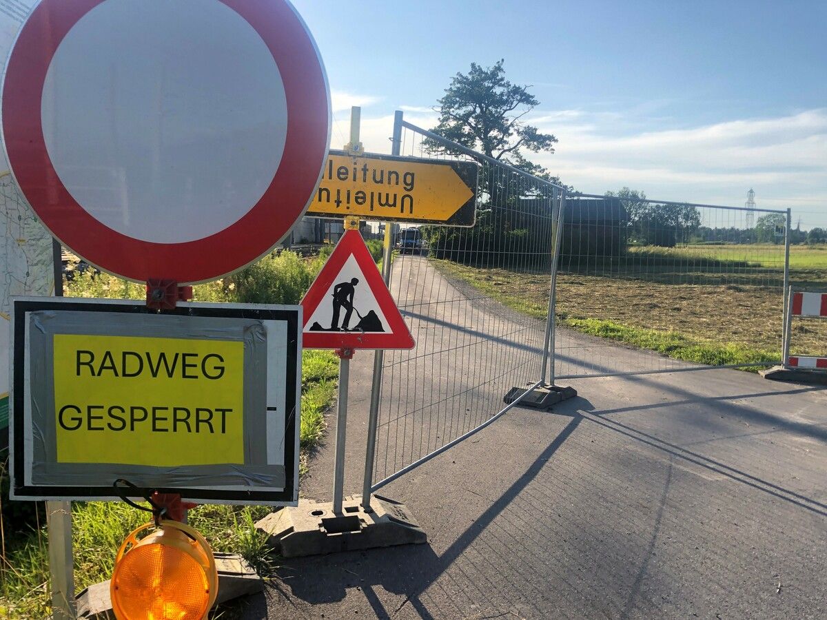 Der Radweg auf dem Bahnweg ist derzeit gesperrt. VN/GER