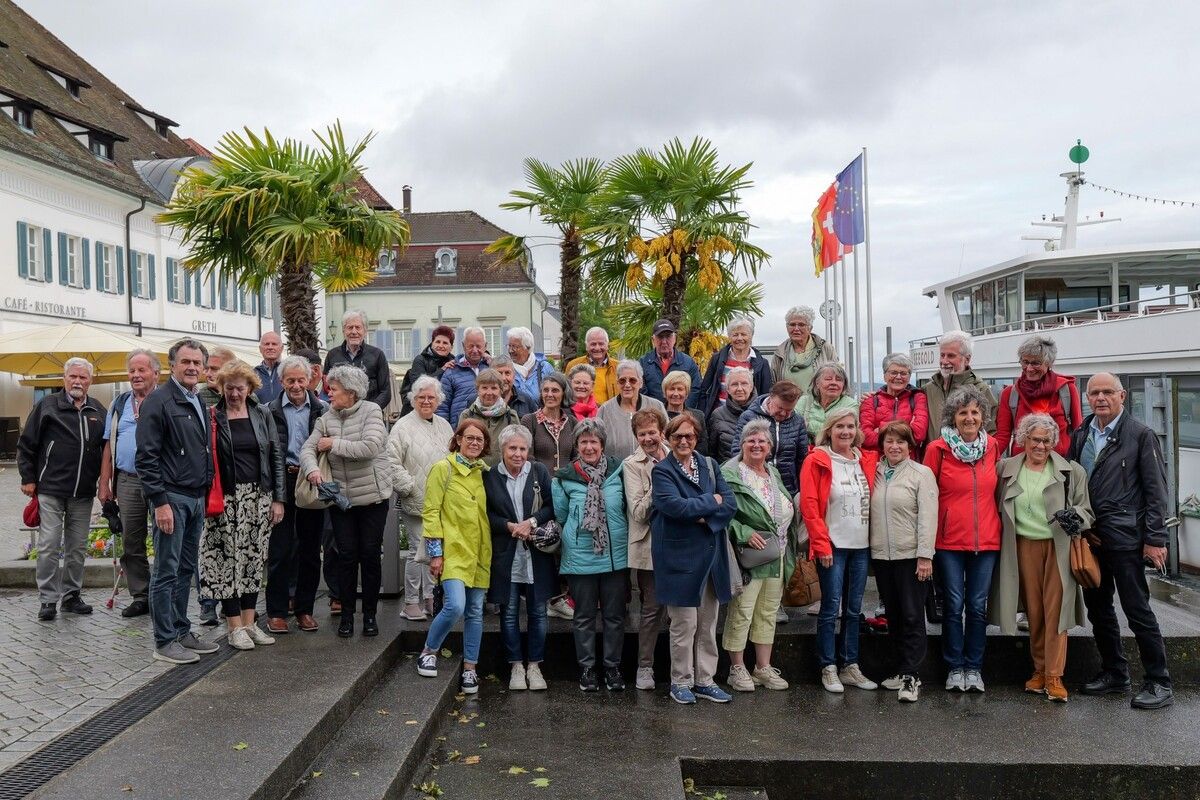 Die Gruppe von Vorarlberg 50plus Schwarzach ließ sich vom Regen nicht die Laune verderben und genoss den Ausflug.50PLus Schwarzach
