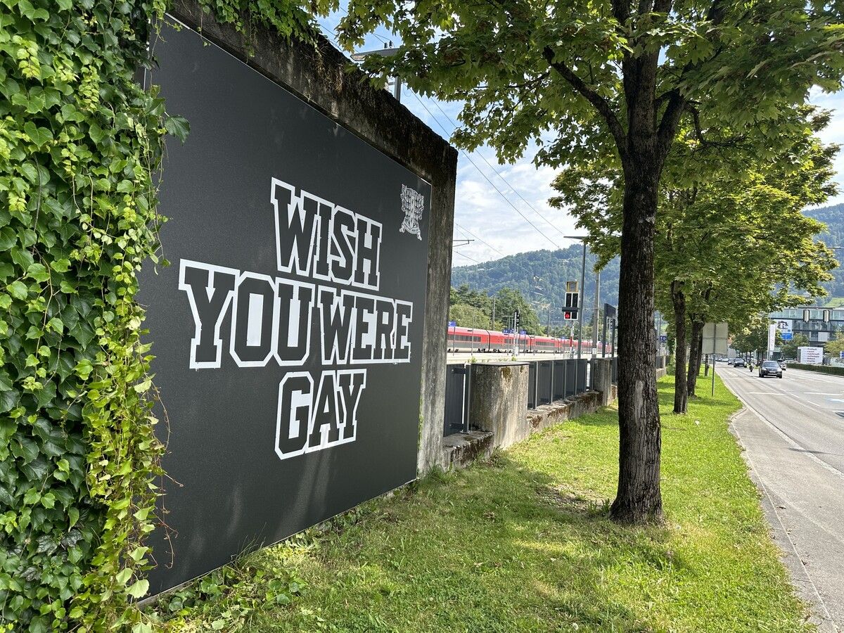 Die zerstörten Billboards entlang der Seestraße in Bregenz wurden mittlerweile von KUB-Mitarbeitern ersetzt.KUB