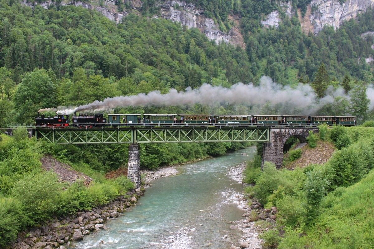 Krönender Abschluss und für Nostalgie-Fans der Moment, auf den sie den ganzen Tag gewartet hatten: Bähnle-Fahrt mit Doppeltraktion, ein Fotomotiv, das man sich nicht entgehen lässt.stp (3)