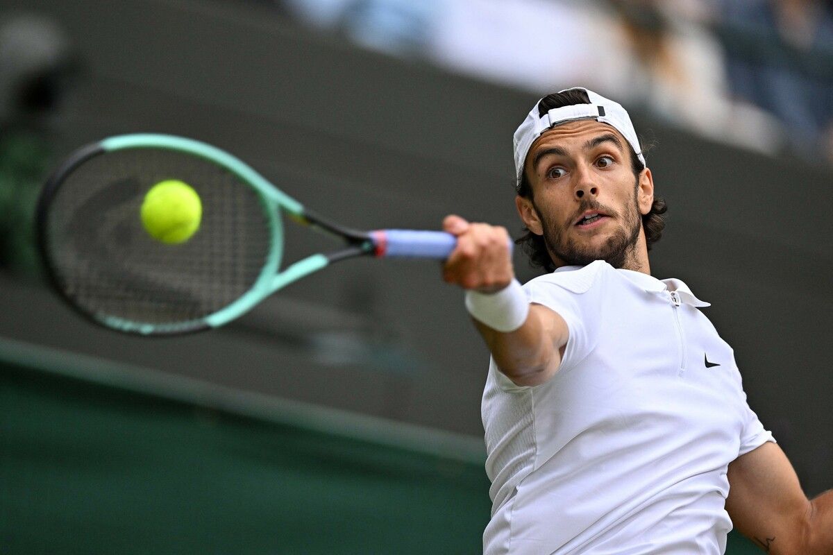 Lorenzo Musetti stand gegen Taylor Fritz 3:31 Stunden auf dem Rasen von Wimbledon.Apa