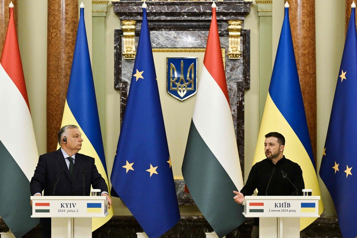 Orbán und Selenskyj gaben eine Pressekonferenz.AFP