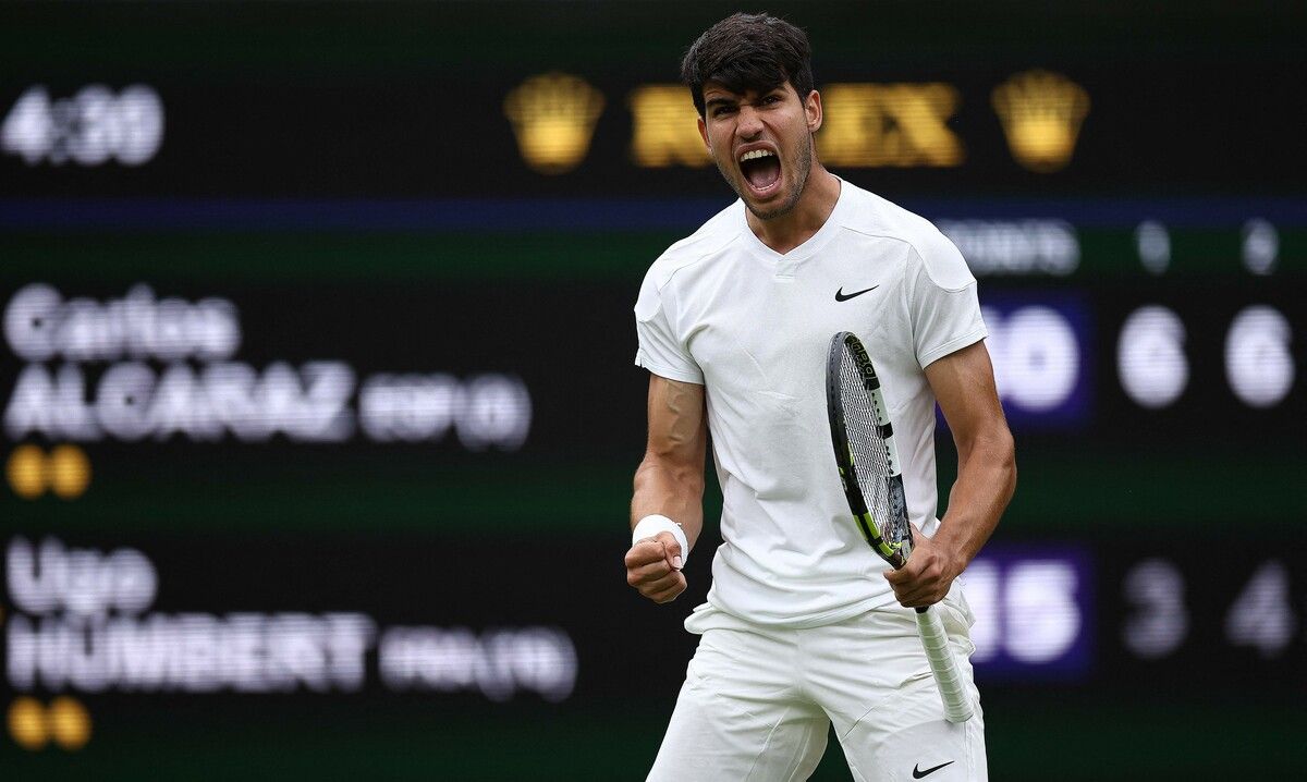Titelverteidiger Carlos Alcaraz kommt in Wimbledon seinem Ziel näher.APA