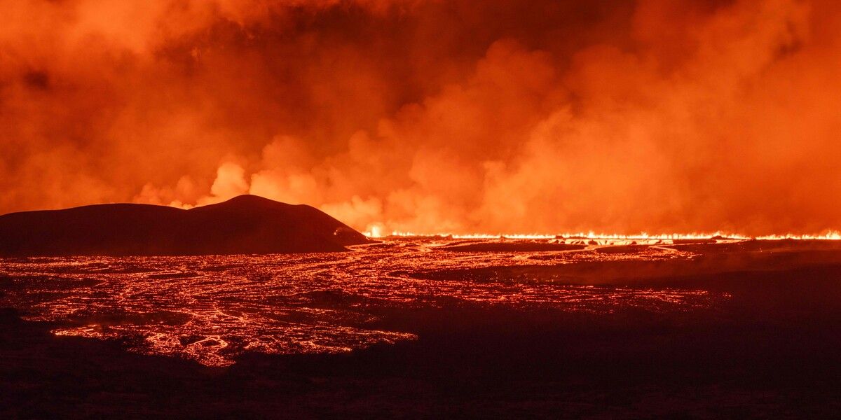 Aus einem knapp vier Kilometer langen Erdspalt sprudelte Lava.⇒AFP