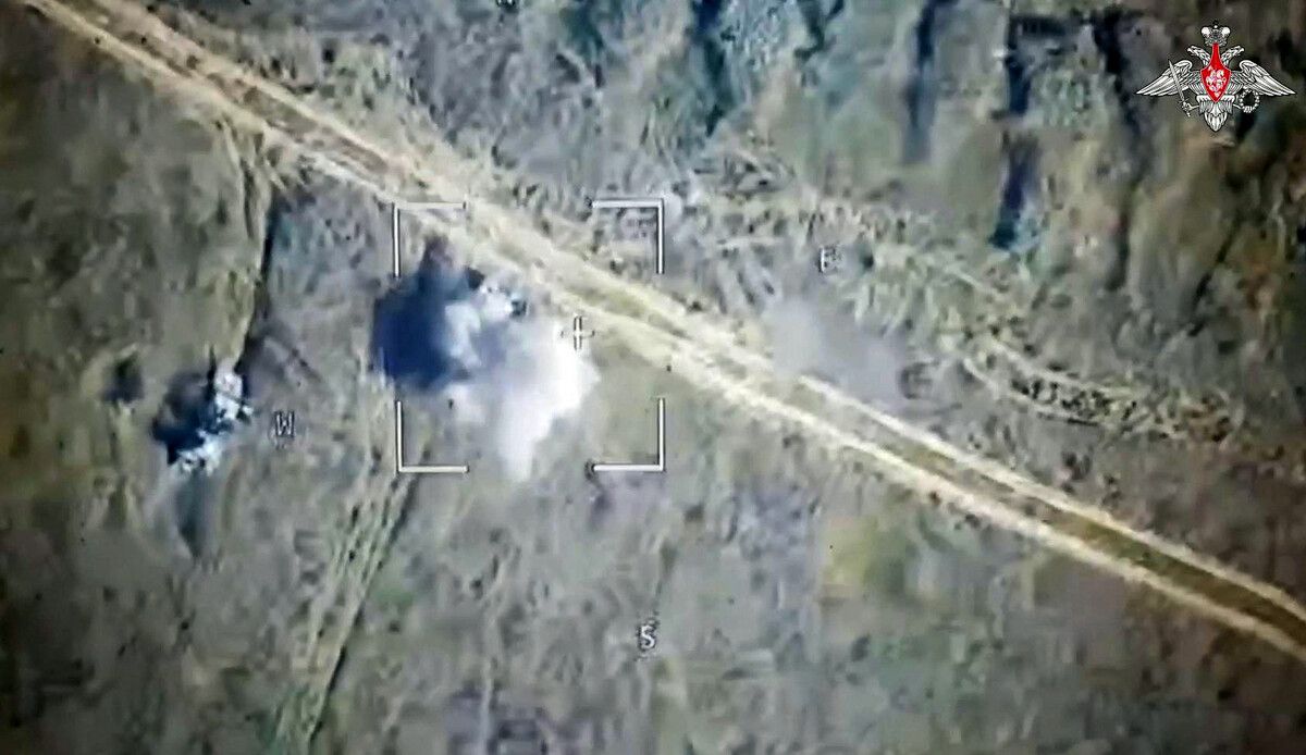 Das russische Verteidigungsministerium veröffentlichte Bilder von den Kämpfen in der Region Kursk. ⇒AFP