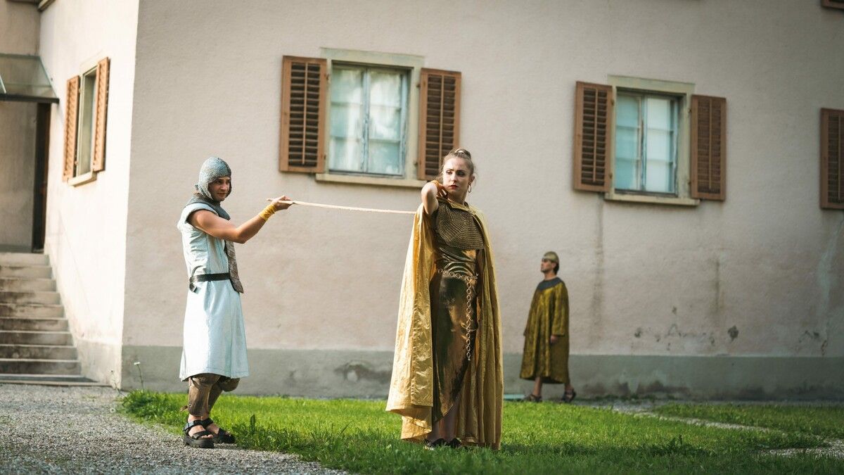 Der Nibelungen-Theaterspaziergang kam gut an.⇒Stadt Hohenems