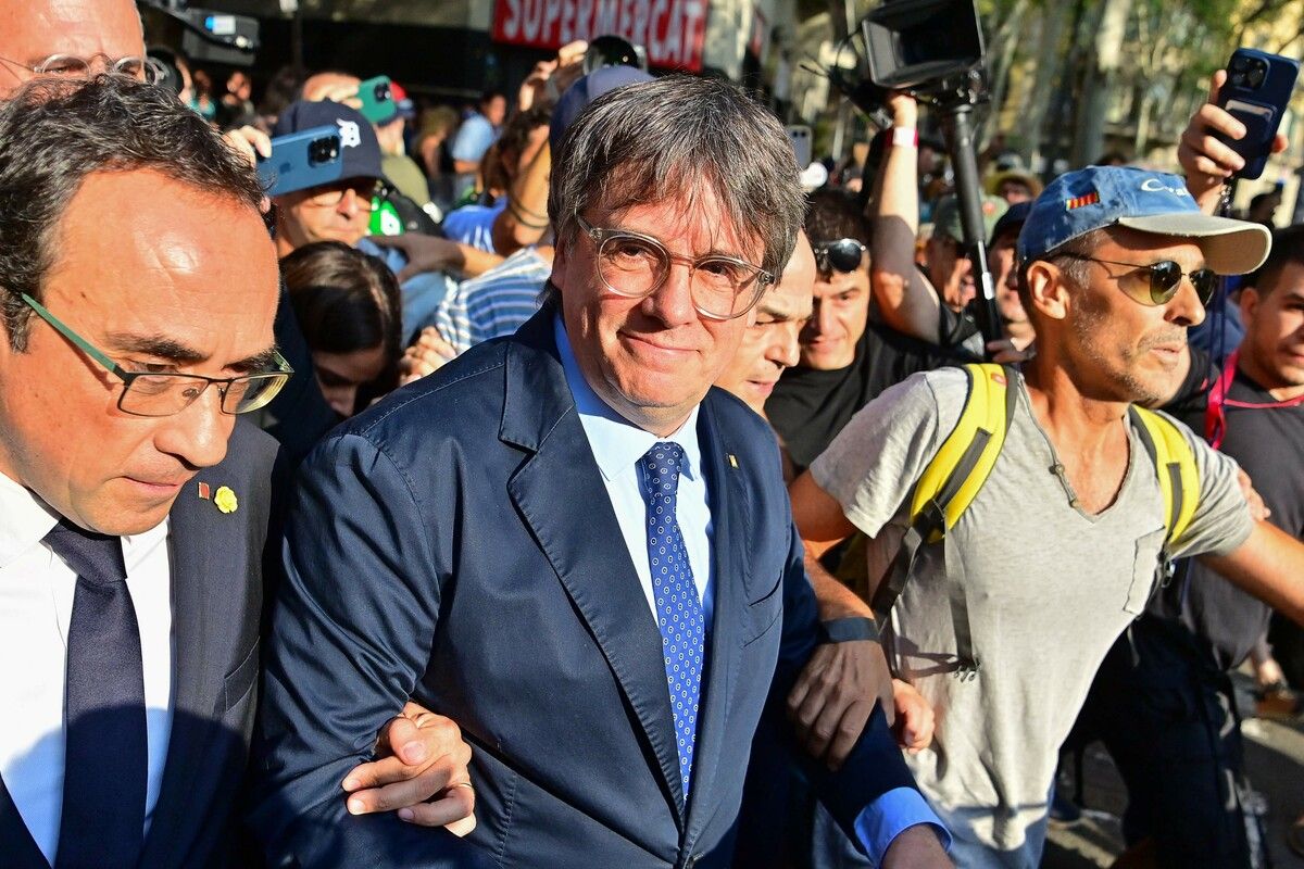 Die Rückkehr von Separatistenführer Carles Puigdemont droht die katalanische Parlamentswahl zum Scheitern zu bringen. AFP