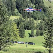 Sammlung von Wrackteilen nach Flugunfall in Brand. Toter Pilot geborgen. »A8