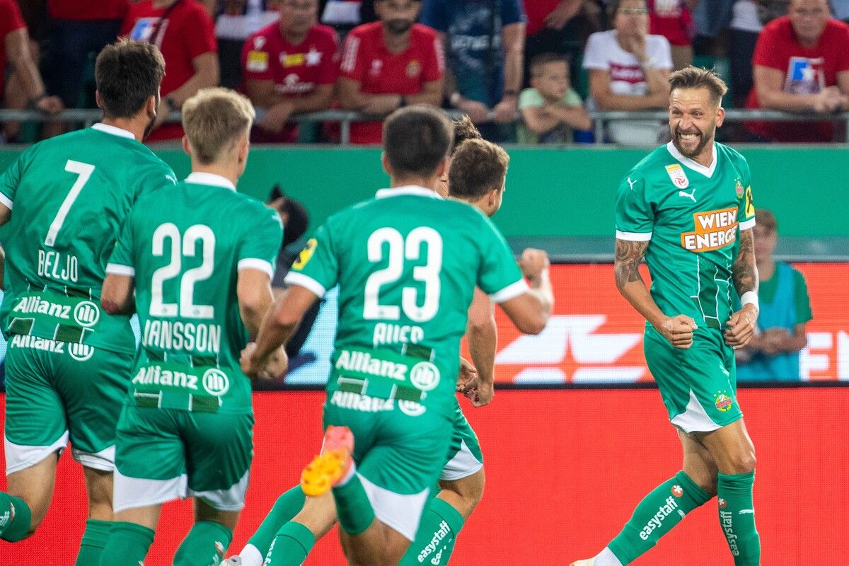 Guido Burgstaller erzielte beim 6:1-Sieg über Krakau drei Treffer.gepa