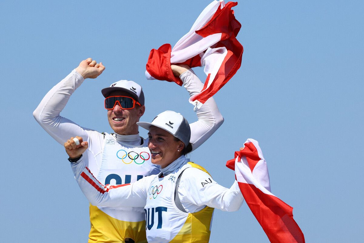 Lukas Mähr jubeln in Südfrankreich über ihren Olympiasieg.⇒???