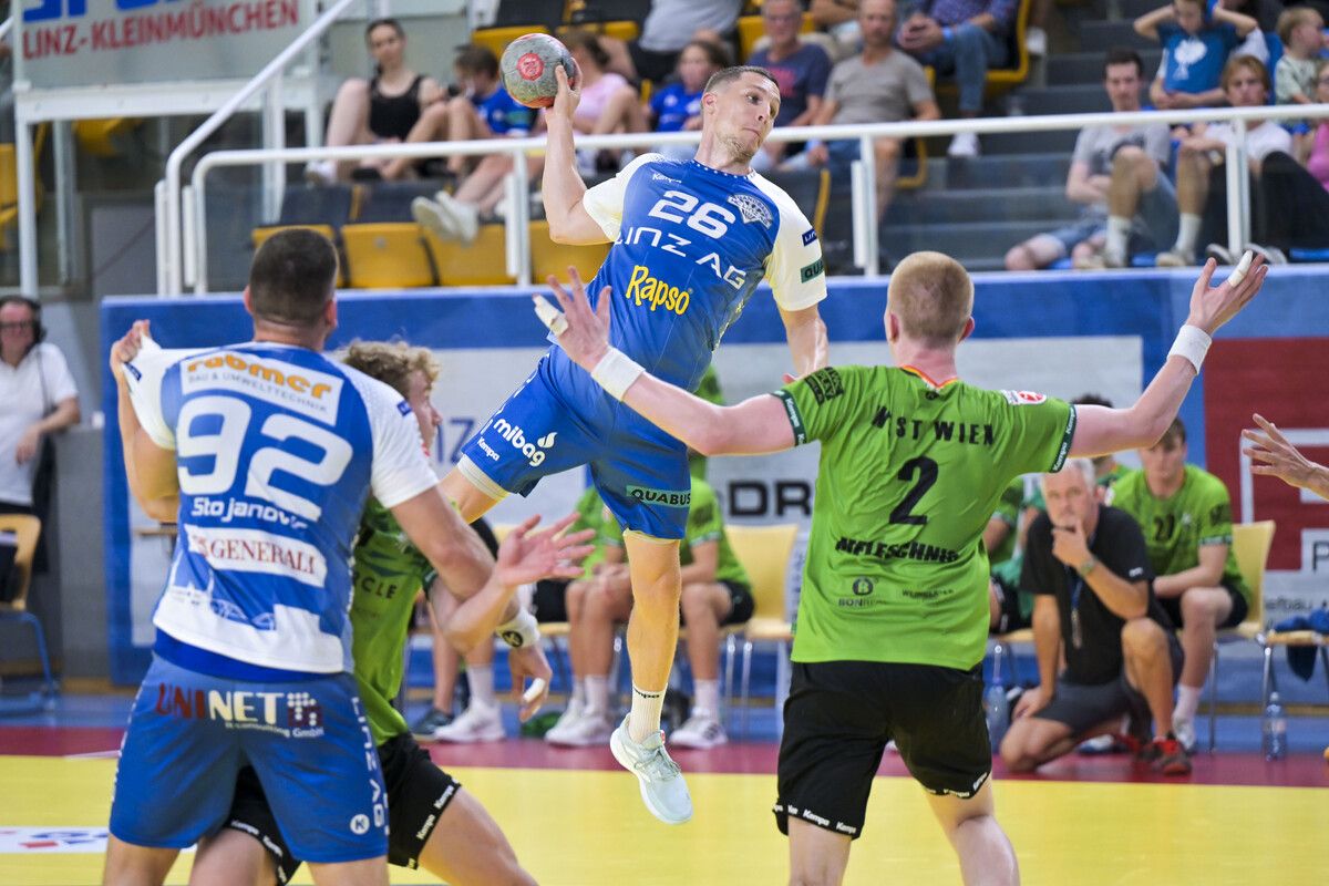 Mit acht Toren war der Linzer Lucijan Fizuleto bester Werfer beim Supercupspiel.⇒gepa