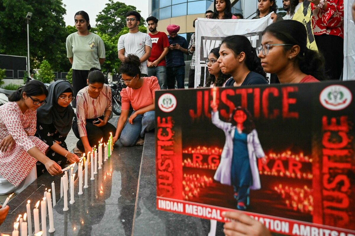 Nach der Vergewaltigung und Ermordung einer Ärztin in Kalkutta streikt seit Tagen medizinisches Personal in Indien. AFP