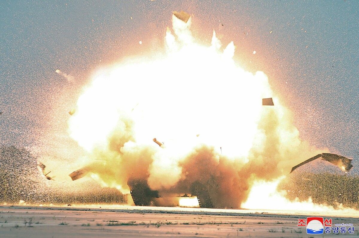 Nordkoreanische Propagandafotos zeigen angeblich Drohnentests in Pjöngjang.⇒AFP