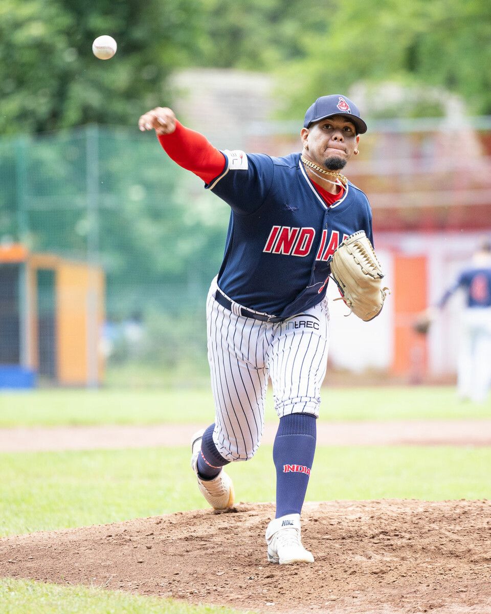 Randy Cuentas will mit den Indians die Finalserie der Baseball-BL erreichen.⇒VN