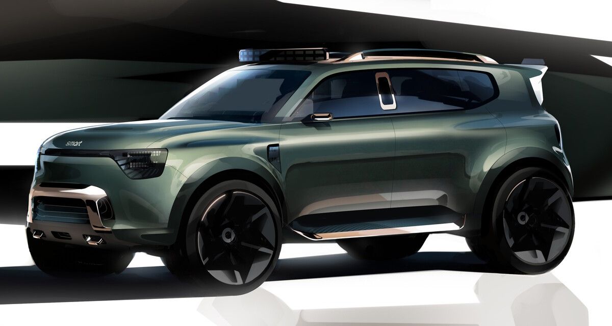 Smart hat Skizzen des #5 veröffentlicht. Der elektrische Offroader soll im kommenden Jahr als dritte Baureihe auf den Markt kommen.⇒smart